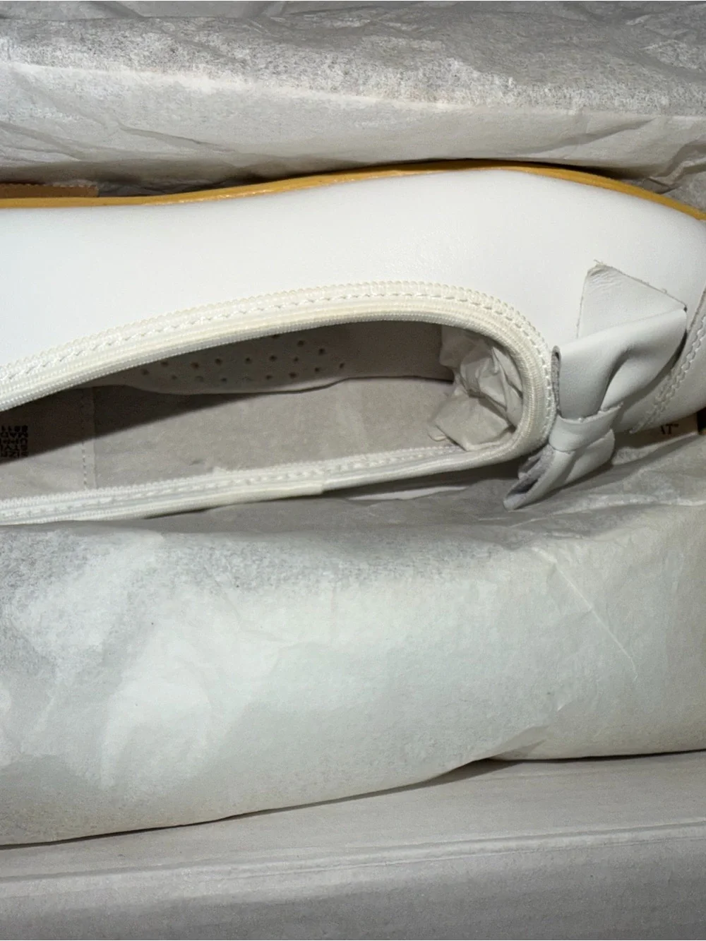 NWT L'Amour Girls Size 12 White Ballet Bow Flats | Communion Easter Wedding